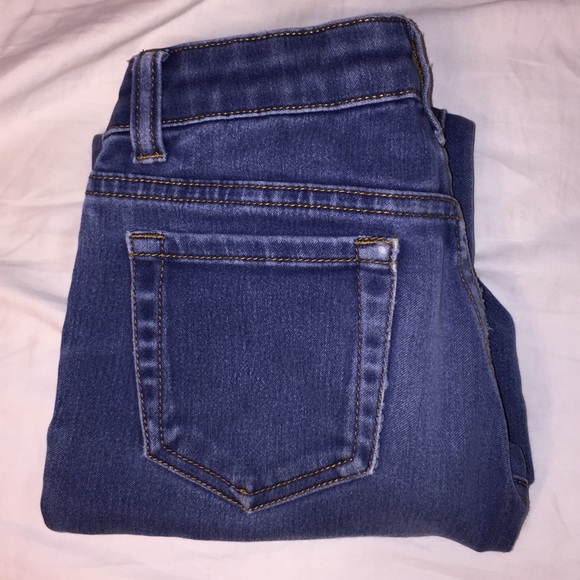 Slightly Distressed Denim Skinny Jeans - Picture 2 of 4